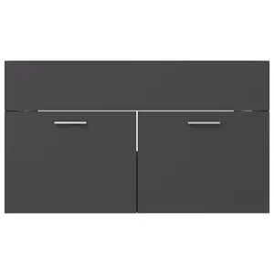 Saona 800mm Single Bathroom Vanity with Integrated Ceramic Basin Gray