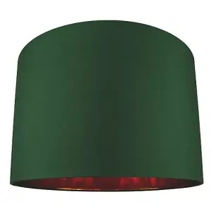 Modern Forest Green Cotton 16 Floor/Pendant Lamp Shade with Shiny Copper Inner