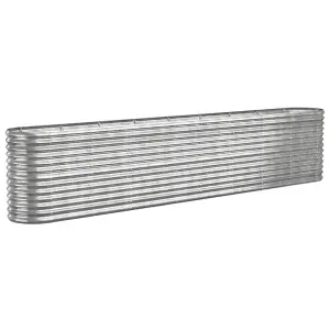 Berkfield Garden Planter Powder-coated Steel 332x40x68 cm Silver