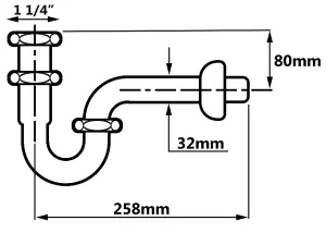 McAlpine Basin Drain Waste Antique Brass P-Trap 1 1/4" Inch BSP x 32mm Decorative Sink