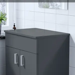 Nes Home 505mm Anthracite MDF Bathroom Worktop For Vanity Cabinet