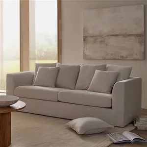 DUSK Melbourne 3 Seater Sofa - Ivory - Chenille