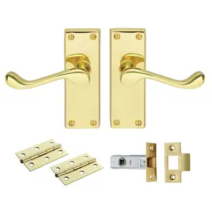 Gerolf Latch Door Handle (Set of 2) Satin Nickel