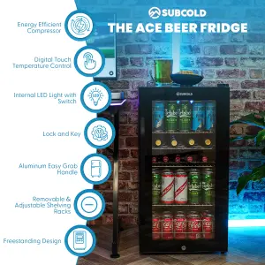 Subcold Ace 90 LED Touch Control Drinks Fridge Black