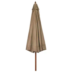 Berkfield Outdoor Parasol with Wooden Pole 330 cm Taupe