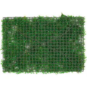 Artificial Green Grass Panel Backdrop, 60cm x 40cm, With Flowers