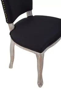 Interiors by Premier Black Dining Chair with Wooden Legs, Velvet Dining Chair, Cozy Small Accent Chair for Living Room