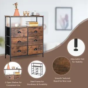 Costway 6-Drawer Dresser Storage Organizer w/ 6 Removable & Foldable Fabric Drawers