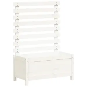 Berkfield Garden Planter with Rack White 79x39.5x114 cm Solid Wood Pine