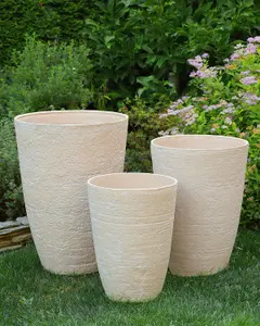 Plant Pot 51 x 51 x 71 cm Beige CAMIA