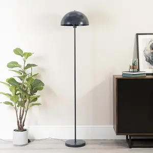 ValueLights Stassi Navy Blue Single Stem Standing Floor Lamp with Dome Lampshade for Living Room Lounge Hallway Light