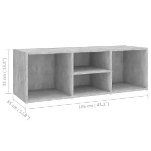 Berkfield Shoe Storage Bench Concrete Grey 105x35x35 cm Engineered Wood