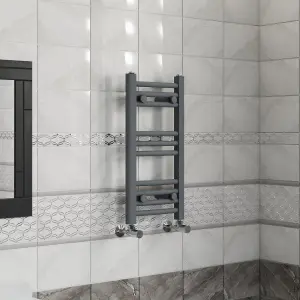 Right Radiators 600x300 mm Curved Heated Towel Rail Radiator Bathroom Ladder Warmer Anthracite