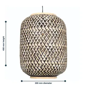 First Choice Lighting Tonia Mixed Bamboo Weaved Pendant Lightshade