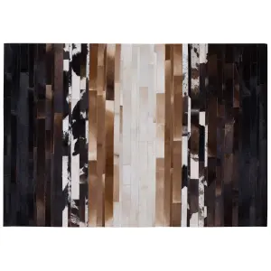 Cowhide Area Rug 160 x 230 cm Black and Beige DALYAN