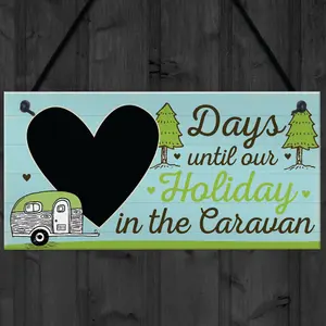 Red Ocean CHALKBOARD Countdown To Caravan Holiday Caravan Sign Funny Novelty Caravan Gift Sign