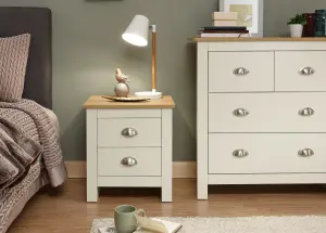 GFW Lancaster 2 Drawer Bedside Cream