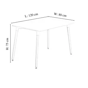 Eden Halo Dining Set with an White Dining Table and 4 Grey Dining Chairs