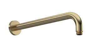 Round Wall Mount Shower Arm - 345mm - Brushed Brass