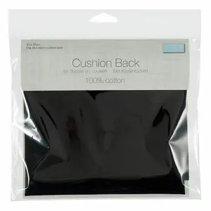 Cushion Back with Zipper: 45 x 45cm (18 x 18in): Black