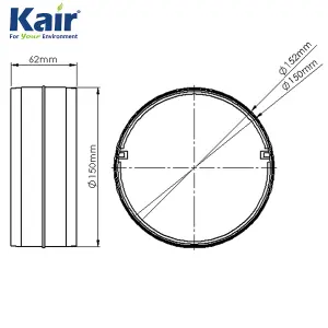 Kair Round Connector 150mm - 6 inch to Connect Duct Pipe or Flexible Ducting Hose