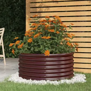 Berkfield Garden Planter Powder-coated Steel 80x80x36 cm Brown