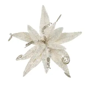 Glitter Fern Flower Clip Shaped Ornament