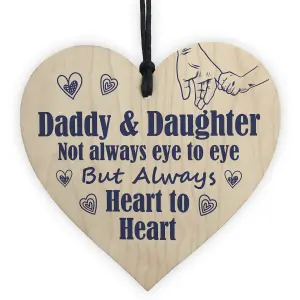 Red Ocean Daddy And Daughter Wooden Heart Gifts For Birthday Christmas Best Daddy Gift Ideas From Daughter