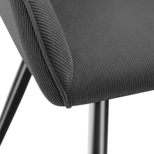 Dining Chair Marilyn - corduroy look, upholstered, armchair, continuous backrest - anthracite/black