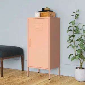 Berkfield Storage Cabinet Pink 42.5x35x101.5 cm Steel