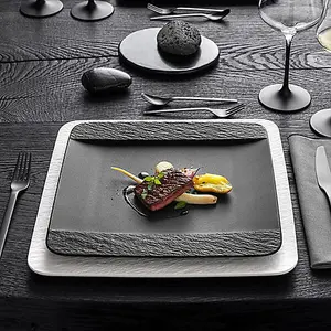 Villeroy & Boch Manufacture Rock Noire Square Flat Plate