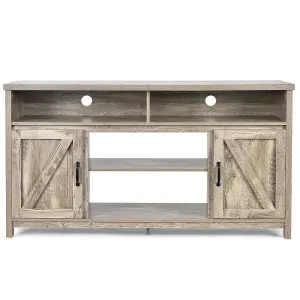 Costway TV Stand for TVs Up to 65" Modern TV Cabinet Media Console Table w/ Barn Doors