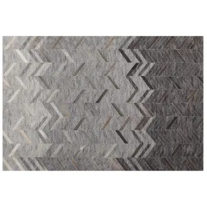 Leather Area Rug 160 x 230 cm Grey ARKUM