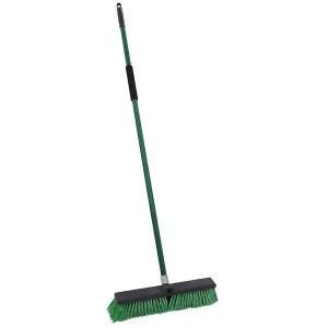 JVL Heavy Duty Outdoor Garden Yard Sweeping Brush, Green