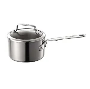 Anolon Authority Multi-Ply Clad Silver Round Induction Suitable Dishwasher Safe Saucepan with Glass Lid 20cm, 3.8L