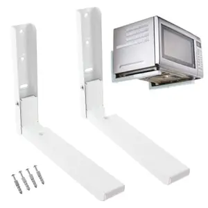 SPARES2GO Universal Extendable Wall Mounting Brackets for Microwave (White)