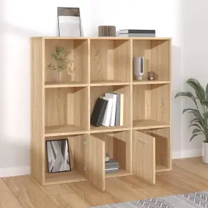 Berkfield Book Cabinet Sonoma Oak 98x30x98 cm Engineered Wood