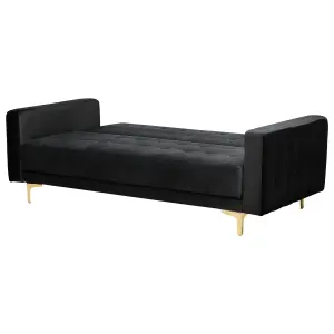 3 Seater Sofa ABERDEEN Black Velvet