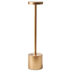 Wireless Metal Table Lamp Gold LIZANDRO