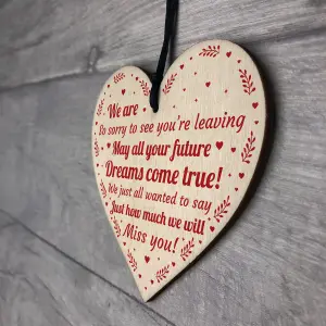 Handmade Leaving Gift For Colleague Wood Heart Colleague Gift Co Work New Job Gift