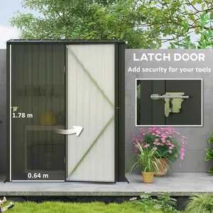 Outsunny Outdoor Storage Shed w/ Lockable Door for Garden, Black