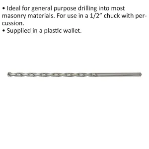 5 x 150mm Rotary Impact Drill Bit for Masonry - Straight Shank Design