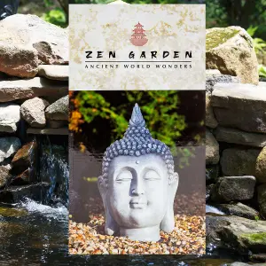 Zen Garden Buddha Head 12 Inch Ornament