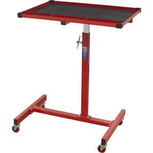 Versatile Height Adjustable Mobile Work Station with Rubber Lining and Four Durable Castor Wheels