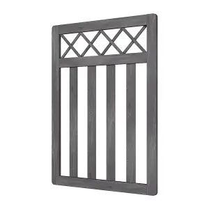 3x4ft Outdoor Grey Cross Top Garden Wooden Gate Fence Patio Gate