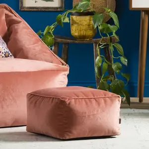 icon Amara Velvet Bean Bag Pouffe Dusk Pink