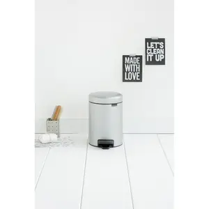 Brabantia NewIcon 3 Litre Soft Closing Pedal Bin Metallic Grey