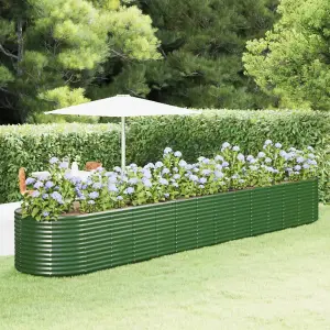 Berkfield Garden Planter Green 554x100x68 cm Powder-coated Steel