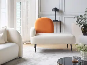 Left Hand Velvet Chaise Lounge Orange ARCEY