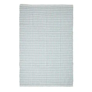 Homescapes Cotton Gingham Check Rug Hand Woven Blue White, 60 x 90 cm